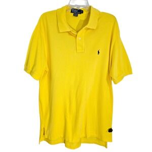 Polo Ralph Lauren Men's Yellow Polo Shirt Classic Fit Pony Logo‎ Cotton Casual